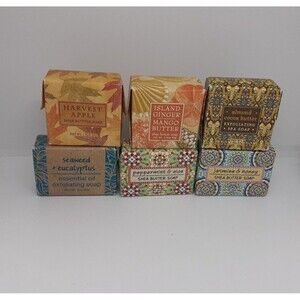 Greenwich Bay Trading Co Lot of 6 Soap 1.9-2 oz Exfoliating & Shea Butter Unisex